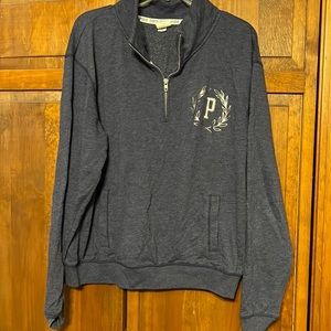 Pink - blue quarter zip sweatshirt - size large